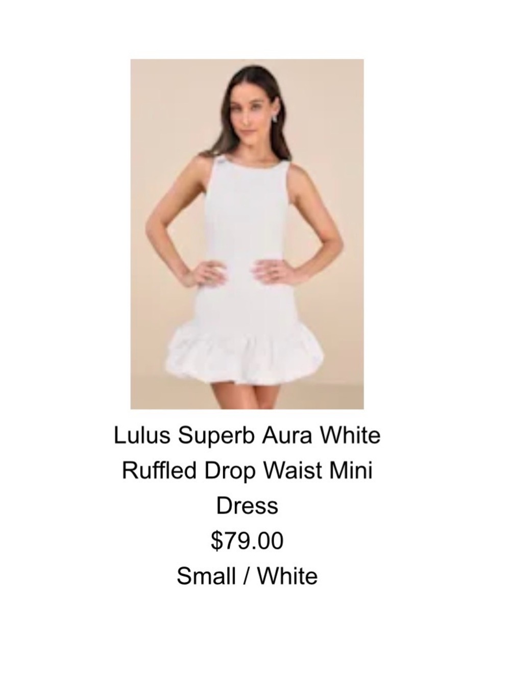 Lulu's White Sleeveless Ruffled Drop-Waist Dress